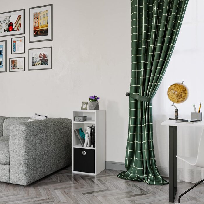 Полиця KOMTO Біла - Маленька книжкова полиця, Полиця-настільна полиця, Кубічна полиця, Офічна полиця 33,8 x 30,7 x 80,4 см, Книжкова шафа RIM2 для дитячої кімнати, Полиця для вітальні, RIM2 Біла