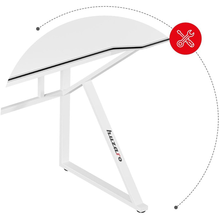 Комп&39ютерний стіл, ігровий стіл, офісний стіл, стіл для ПК - 120 x 60 см - два отвори для прокладання кабелів - ігровий домашній офіс - сталевий каркас, стільниця з вуглецевого волокна - білий, 1.6 White -