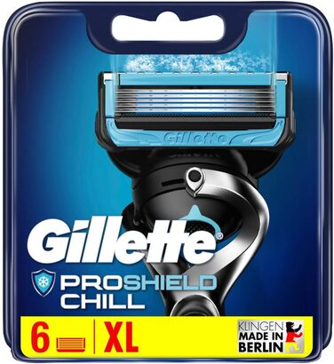 Леза для бритви Gillette ProShield Chill, 6 змінних лез для вологих бритв чоловіків з 5-кратним лезом