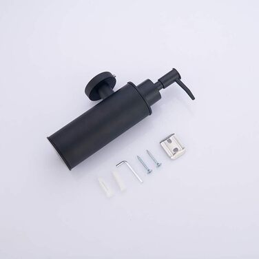 Настінний дозатор для мила з нержавіючої сталі 304 для декору (круглий, чорний)