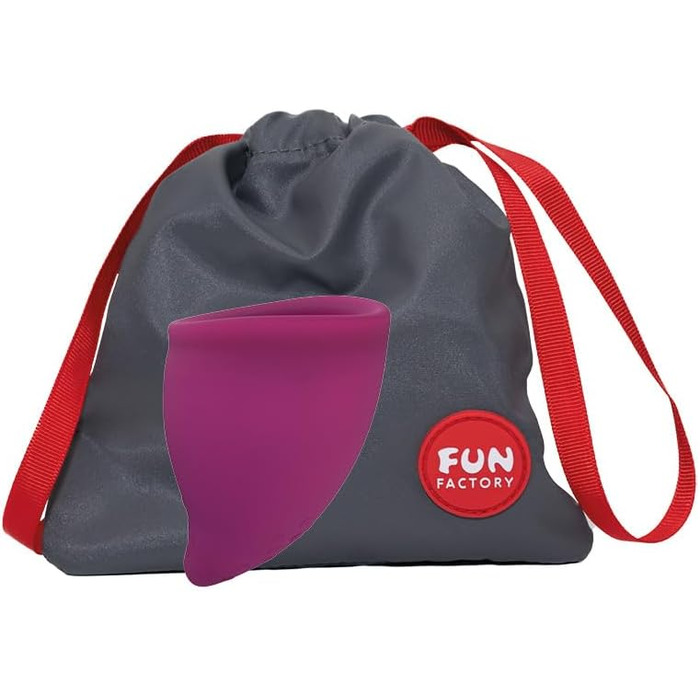 Менструальна чаша FUN FACTORY FUN CUP Зроблено в Німеччині - велика менструальна чаша (розмір B) для важких менструацій, зручна, гігієнічна та надійна - 100 медичний силікон фіолетового кольору ука (1 упаковка)