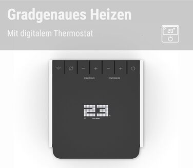 Тепловентилятор Stadler Form Sam з WiFi, керамічним нагрівальним елементом PTC, автоматичним режимом, термостатом, захистом від перекидання, 4 рівня потужності, 700-2000 Вт, портативний, енергозберігаючий, тихий, біло-чорний