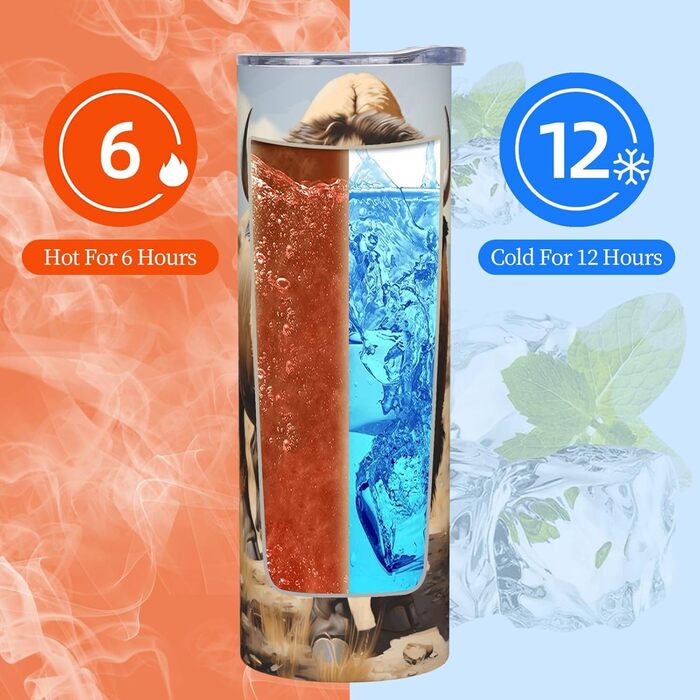 Кухоль з прямою трубочкою, дизайн стадо північноамериканських бізонів, друкований, дорожній кухоль, підходить для кемпінгу, офісу та дому, 590 мл