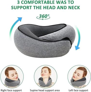 Подібний набір подушок для літаків (світло-сірий-B), 2024, Flyhugs Neck Travel Pillow, Wander Plus Travel Pillow, Memory Foam Travel Pillow, Fly Hugz Packable U-