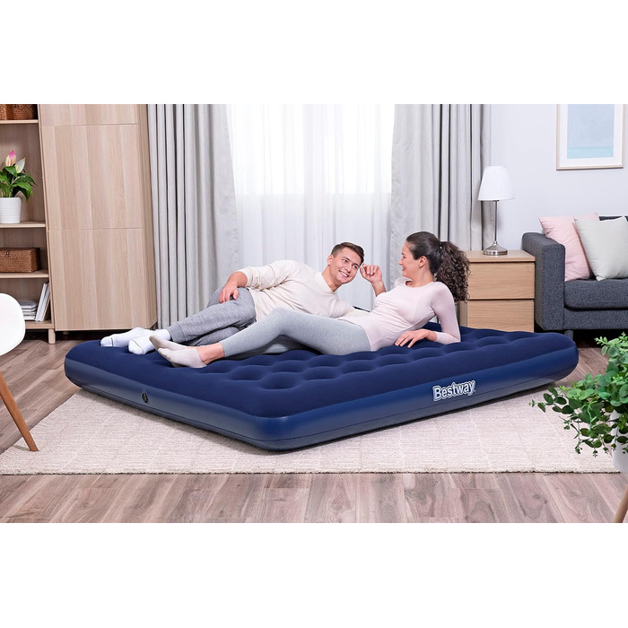 Надувне ліжко Bestway Blue Horizon Double XL/Lo 203 x 183 x 22 см, синє односпальне