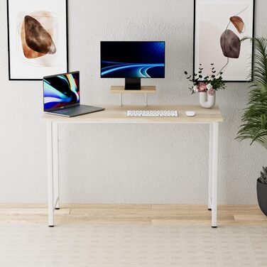 Письмовий стіл з полицею для монітора, комп&39ютерний стіл зі знімним кронштейном для регулювання висоти, стіл для ПК, комп&39ютерний стіл, офісний стіл, робочий стіл, дубове покриття, 100x50x75 см