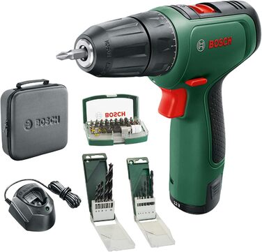 Акумуляторний шуруповерт Bosch EasyDrill 1200 (акумулятор 2,0 Ач, 12-вольтова система, набори свердел і викруток, у м'якій сумці)