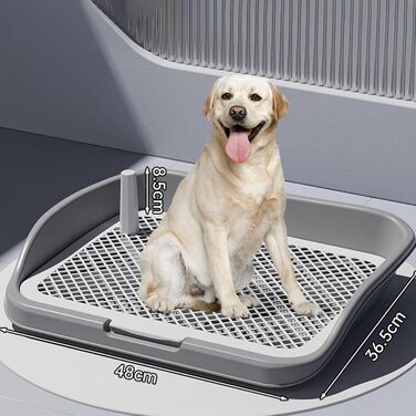 Туалет для собак з тримачем для сечі для використання в приміщенні, лоток для дресирування собак, сірий