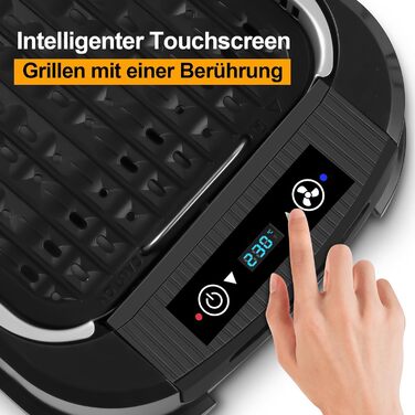 Електричний гриль CUSIMAX 1500 Вт Настільний гриль електричний з кришкою для внутрішнього та зовнішнього використання, електричний гриль з регульованою температурою, знімний піддон для крапель масла та пластина для гриля, чорний