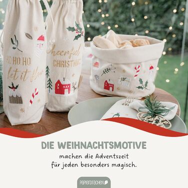 Паперовий кошик для хліба з драконом з вишивкою в бежево-червоному золоті - різдвяний - кошик з полотна - міцний - для зберігання