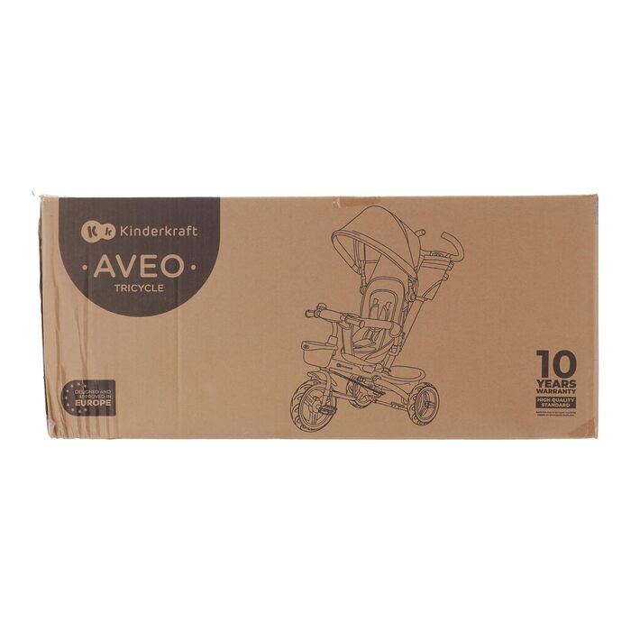 Триколісний велосипед Kinderkraft AVEO від 9 місяців до 25 кг, дитячий триколісний велосипед з штовхачем, компактно складається, п