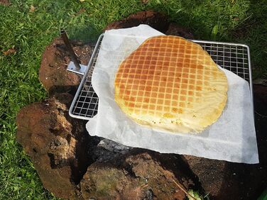 Гриль для багаття - Невелика, легка решітка для гриля з нержавіючої сталі 304 для кемпінгу, походів, подорожей з рюкзаком - Портативний гриль для приготування їжі на багатті для 1-2 осіб