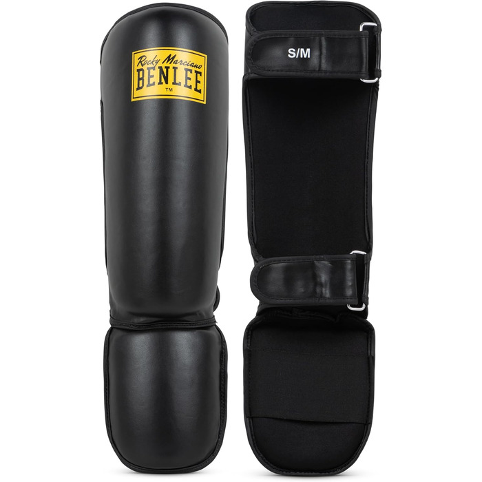 Щитки для гомілок BENLEE зі штучної шкіри Guardian чорного кольору, розмір L-XL, одинарні