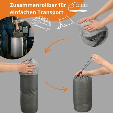 Подушка для шиї Sleepling 50 x 35 x 12 см, ортопедична подушка, подушка з віско-піни з ефектом пам&39яті з дорожньою сумкою, ергономічна подушка для підтримки шиї для алергіків, зроблена в ЄС, можна прати, сірий колір