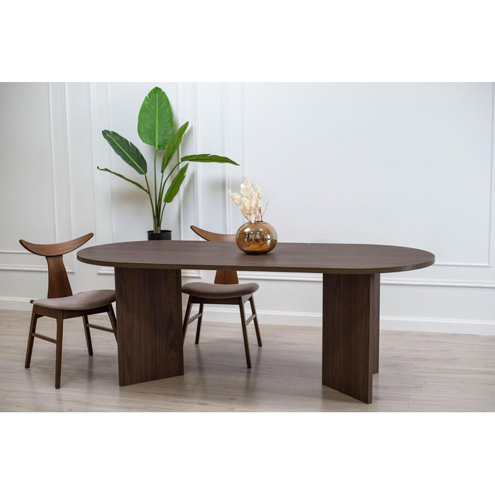 Овальний обідній стіл Selsey OVO, 90 x 204 см Обідній стіл, Кухонний стіл, Горіх Вісконсин