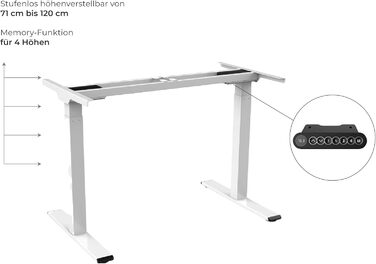 Стіл Better Home FlexiDesk DM1 з регульованою висотою Каркас столу з двома двигунами Функція пам&39яті Вантажопідйомність 100 кг 4 програмовані рівні