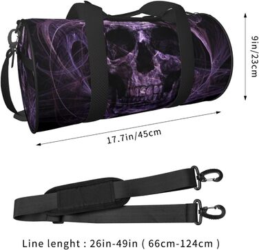 Дорожня сумка Тропічний пляж пальми, захід сонця, кругла форма, велика місткість, легка та міцна, ідеальний подарунок для подорожей, відпустки, ділових поїздок та іншого. Дизайн фіолетовий череп, універсальний розмір.