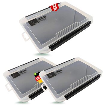 Коробки для рибальських снастей Zite з пінопласту EVA, набір з 3 шт. , 25,5 x 19,5 x 3,5 см Вставка з пінопласту EVA з безперервними прорізами, верхня частина для різних аксесуарів Прозора застібка на петлях, коробка для рибальських снастей, коробка для с