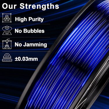 Філамент 1.75мм Чорний 1кг, нитка для 3D-друку з точністю розмірів /- 0.02 мм, акуратно намотана, сумісна з 3D FDM принтерами, висока точність, котушка (2.2 фунти) 17