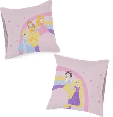 Комплект постільної білизни Disney Princess Cut Paper 100 бавовна, 3 предмета, розмір односпального ліжка 135x200 см - підодіяльни