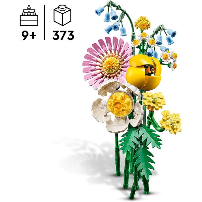 Маленький літній букет LEGO Botanicals - Набір штучних квітів з дзвіночками, ромашками, тюльпанами та іншим - Іграшка для дівчаток та підлітків віком від 9 років - Різдвяна прикраса - Подарунок для дітей - 10347