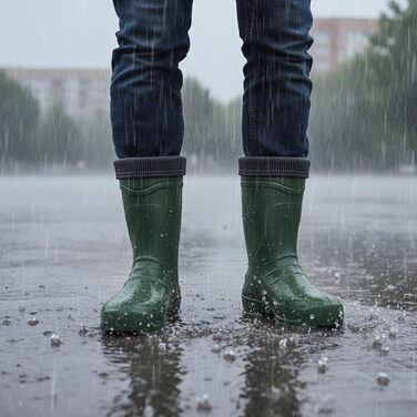 Чоловічі гумові чоботи VERTO з EVA, флісові внутрішні шкарпетки (до -30C), високий халяв, нековзна підошва SRC з безпечним протектором, розмір 43 EU, зелені