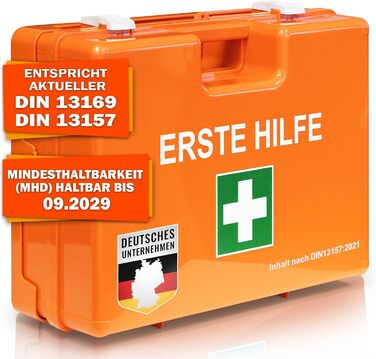Аптечка для підприємств Floordirekt DIN 13157 з настінним кронштейном 1 комплект аптечки для дому, офісів та закладів громадського