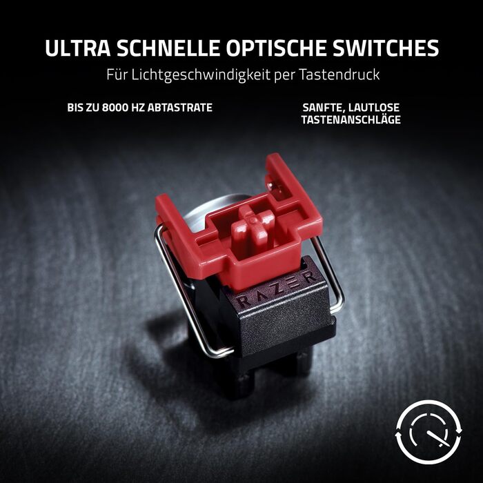 Оптична ігрова клавіатура без цифрової клавіатури (лінійні оптичні перемикачі, клавіші Doubleshot PBT, підставка для долоні) QWERT