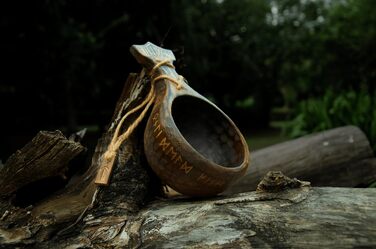 Традиційна чашка Кукса, 340 мл, унікальний глечик ручної роботи, легкий, міцний, середньовічний стиль, сільський дерев&39яний кухоль, кемпінговий кухоль, екологічно чистий