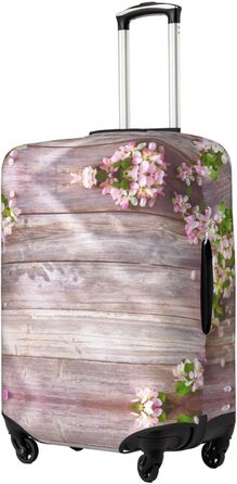 Чохол для валізи Весняні квіти з міцного поліестеру, захисний, еластичний, чорний, розмір 90 см