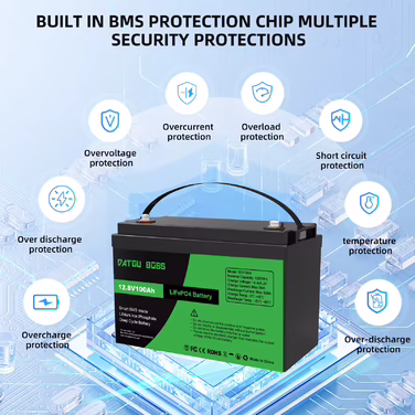 DATOUBOSS LiFePO4 12V Battery with BMS 8000Cycles, 100A 200A 300A, for Inverter, Motorhome, Solar System, Boat, Household, Solar