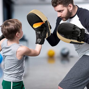 Накладки на руки Odoland Набір з PU боксерськими накладками 6OZ Боксерські рукавички для боксерського мішка, боксу, кікбоксингу, тренувань з боксу, бойових мистецтв, тайських кікбоксерських накладок, чорного кольору