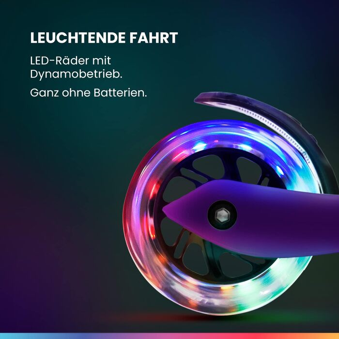 Два самокати для дітей 6 років, з дошкільного віку, до 80 кг ваги, безпечний дитячий самокат преміум-класу, самокат зі світлодіодн