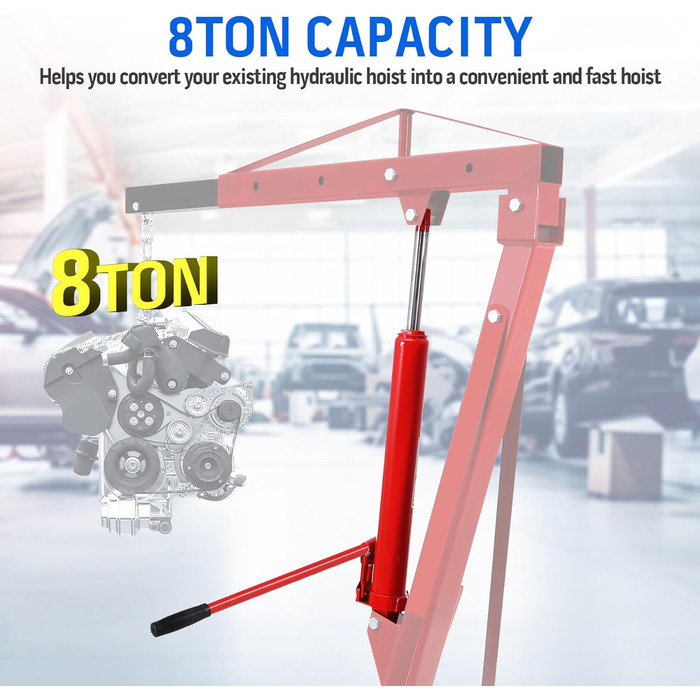 Тонний довгий домкрат RAM Гідравлічний ручний важіль для заміни двигуна Підйомний підйомник Cherry 8T, 8-