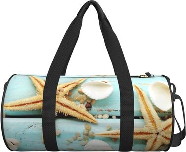 Дорожня сумка-циліндр Морська хвиля, блакитне дерево на пляжному пейзажі, спортивна сумка для чоловіків та жінок, сумка-мішок, спортивна дорожня сумка