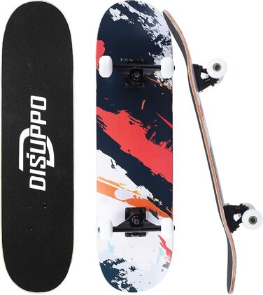 Скейтборд DISUPPO 79 x 21 см для дорослих, дівчат, хлопців, підлітків, початківців, 7 шарів A-Level Maple Double Kick Concave Stan