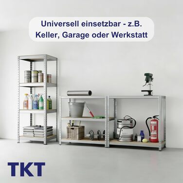 Стелаж Work System з дерев&39яними полицями 180x46x46 см - Оцинкований стелаж з вантажопідйомністю 175 кг на полицю. Міцний стелаж з 4 полицями для майстерень, віталень та підвалів.