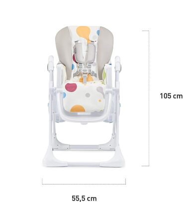 Стільчик для годування YUMMY, дитячий стільчик, ергономічний, зручний, відкидний, складаний, з регульованою висотою, підставкою дл