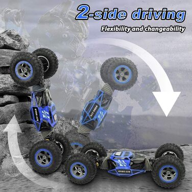 Іграшкова машинка-трюк з акумуляторною батареєю для хлопчиків і дорослих, синя, 141 Remote Control Car - 4WD 2.4GHz RC Car for Kid