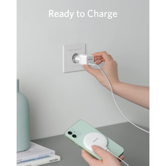 Комплект бездротової магнітної зарядної панелі з 150-сантиметровим зарядним кабелем USB-C та адаптером живлення, підходить для iPh