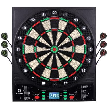 Електронна мішень для дартсу 2024 року Оновлена електронна мішень для дартсу з 6 дротиками Інноваційний автомат для дартсу з німецьким голосом - підходить для батарейок/адаптерів Classic