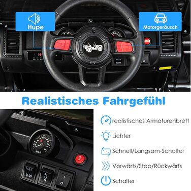 Дитячий електромобіль DREAMADE 12V, дитячий автомобіль з пультом дистанційного керування 2.4G та фарами і музикою, дитячий транспо