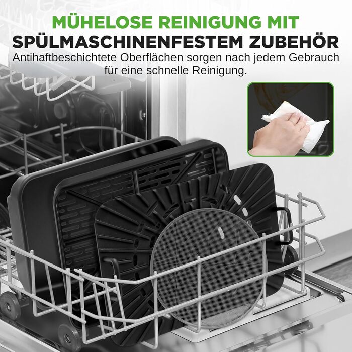 Бездимний гриль-аерофритюр NutriChef 7-в-1, 6 л, зі смарт-термометром, регулюванням температури та антипригарними панелями