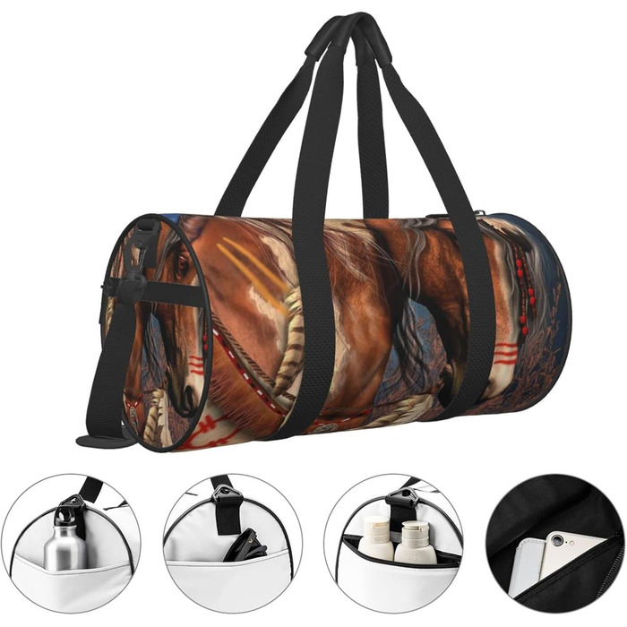 Дорожня сумка-мішок Конячка, універсальна спортивна сумка для чоловіків та жінок, коричнева