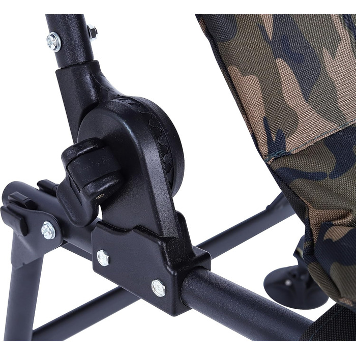 Рибальське крісло XL, вантажопідйомність 150 кг, коропове крісло з підлокітниками, складне, зручне рибальське крісло з підлокітниками та регульованою висотою сидіння (від 42 см до 55 см), кемпінгове крісло з надзвичайно широким сидінням
