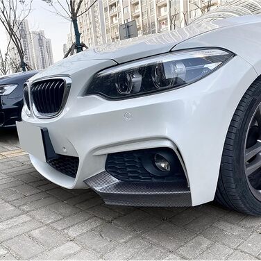 Сумісний з BMW 2 Series F22 F23 M Sport 2014-2019 MP, 1 пара автомобільних передніх бамперів губа бічні спідниці, спліттер, смуга проти зіткнення, протектор кута, спойлер, B Вигляд з вуглецевого волокна звичайний вигляд B Вигляд з вуглецевого волокна