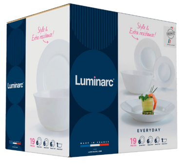 Сервіз столовий LUMINARC EVERYDAY, 19 предметів (6122524)