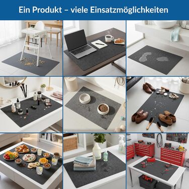 Тонкий надзвичайно плоский килимок для дверей товщиною 2 мм, 60 x 90 см, тонкий килимок для внутрішніх приміщень, тонкий повстяний килимок з протиковзкою підкладкою, килимок для внутрішніх приміщень, антрацитово-сірий, 90 см x 60 см