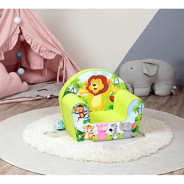 Дитяче крісло Delsit з наповнювачем з пінопласту - Дитяче крісло для дівчаток та хлопчиків, Дитяче крісло зі знімним чохлом - Крісло для дітей - Дитячі меблі - Від 9 місяців до 4 років - DT8-17123