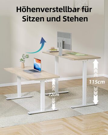 Письмовий стіл з регульованою висотою 12060 см, Електричне регулювання висоти, Стіл для роботи сидячи/стоячи з 2 функціями пам&39яті, Комп&39ютерний стіл, Клен 120 x 60 см Клен